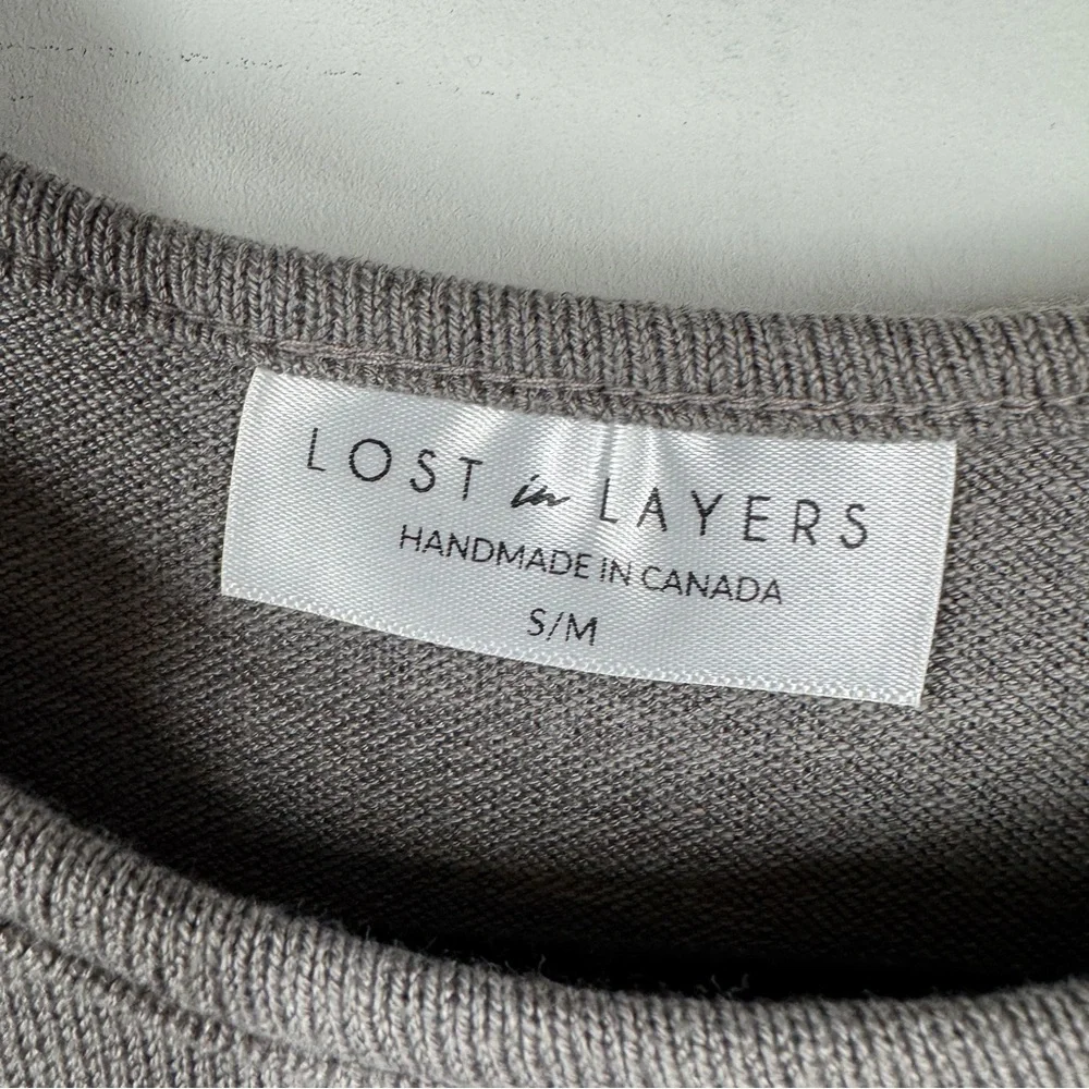 Lost in Layers Taupe Long Sleeve Tunic Top Size S/M Relaxed Fit Comfy Summer - Picture 6 of 15